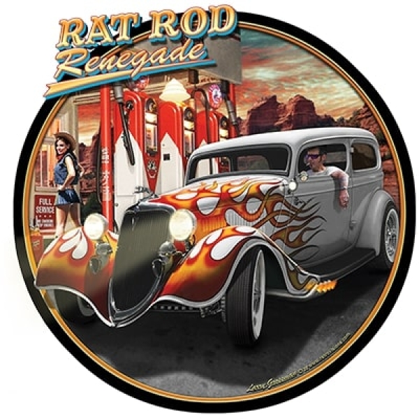 T-Shirt - kurzarm - flaming hot rod